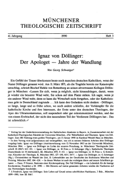 Ignaz von Döllinger: Der Apologet — Jahre der Wandlung
