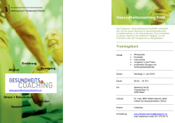 Flyer zum Trainingskurs "Gesundheitscoaching KHM"