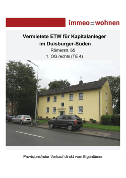 Vermietete ETW für Kapitalanleger im Duisburger