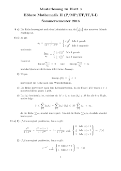 Musterlösung zu Blatt 3 Höhere Mathematik II (P/MP/ET/IT/I