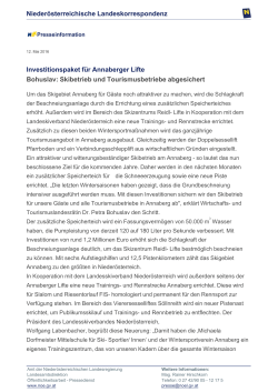 Investitionspaket für Annaberger Lifte Bohuslav: Skibetrieb und