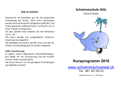 Kursprogramm 2016 - Schwimmschule Wal