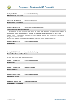 Programm / Club Agenda RC Frauenfeld 10.05.2016 05:05