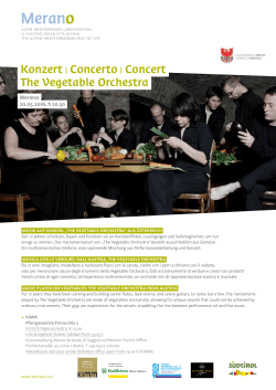 Konzert | Concerto | Concert The Vegetable Orchestra