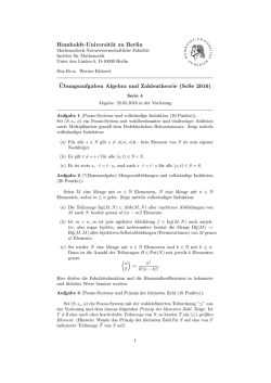 Blatt 4 - Institut für Mathematik