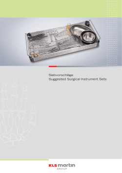 Siebvorschläge Suggested Surgical Instrument Sets
