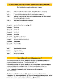 Gruppeneinteilung und Schaulaufen