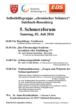 5. Schmerzforum - Deutsche Schmerzliga eV