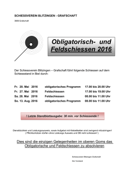 Informationen und Schiessdaten