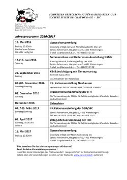 Jahresprogramm 2016/2017 - societe suisse du chat de race
