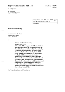 Dringliche Beschlussempfehlung
