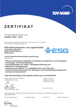 ISO 27001 - ESG Elektroniksystem- und Logistik-GmbH