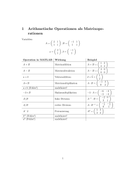 1 Arithmetische Operationen als Matrixope- rationen