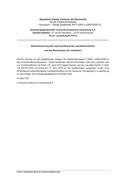 Global Systematic AK P (ISIN: LU0821053013)