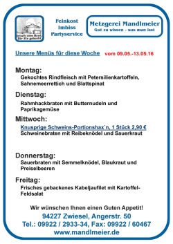 Wochenmenüplan