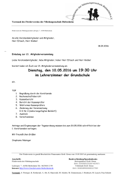 offizielles Einladungsschreiben