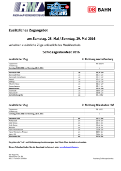 Zusätzliches Zugangebot zum Schlossgrabenfest (PDF