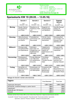 Speisekarte KW 19 (09.05. – 13.05.16)