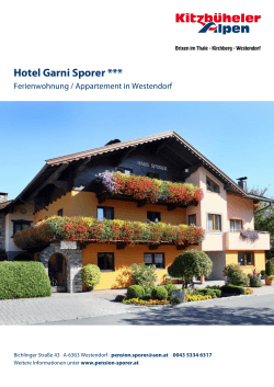 Hotel Garni Sporer in Westendorf
