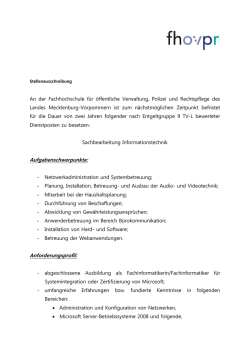 Sachbearbeiterin bzw. Sachbearbeiter Informationstechnik