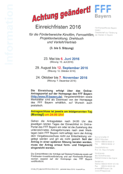 FFF Einfreichfristen 2016