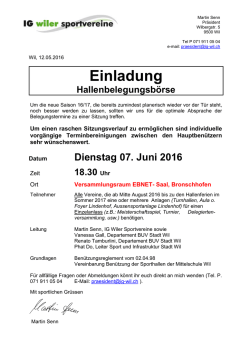 Hallenbelegungsb&ouml;rse 2016/2017