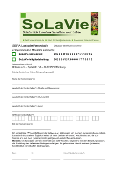 SEPA-Mandat - SoLaVie Offenburg/Ortenau