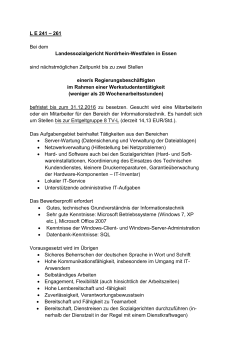 Detaillierte Stellenbeschreibung und Anforderungsprofil - NRW