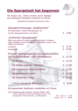 Die Spargelzeit hat begonnen