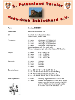 Ausschreibung - Judo-Club Schindhard eV