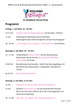 Programm des Rüsselsheimer Weinfests