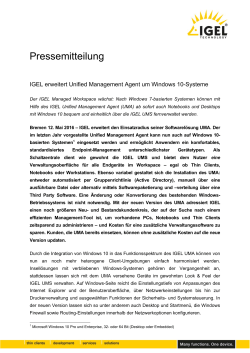 Pressemitteilung - Thin Client Software and Hardware