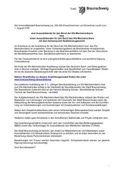 Die Universit&auml;tsstadt Braunschweig (ca. 250.000 Einwohnerinnen