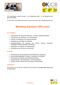 Marketing Assistent 100% (m/w)