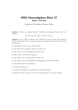 MSG-Hausaufgaben Blatt 27 - Mathematik und ihre Didaktik