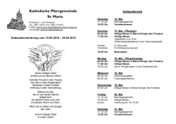 Gottesdienstordnung - Die Katholische Pfarrgemeinde St. Maria in