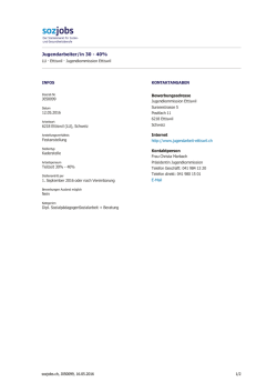 Jugendarbeiter/in 30 - 40%