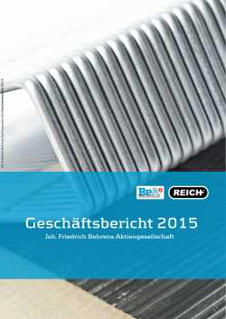 Geschäftsbericht 2015 - Joh. Friedrich Behrens