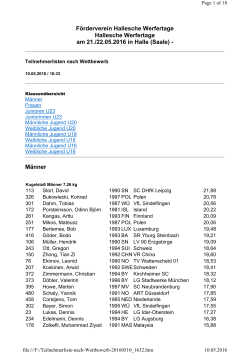 Teilnehmerliste 2016 - Hallesche Werfertage