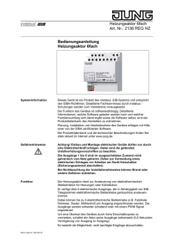Heizungsaktor 6fach Art. Nr.: 2136 REG HZ Bedienungsanleitung