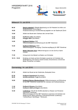 detailiertes Programm - Hirsebreifahrt von Zürich nach Strassburg