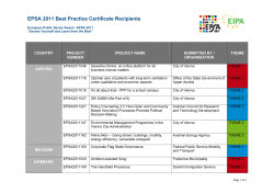 EPSA 2011 Best Practice Certificate Recipients