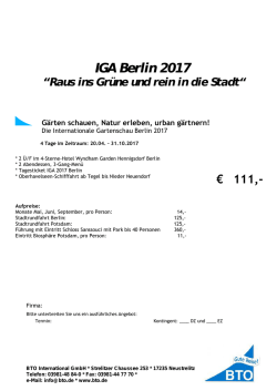 IGA Berlin 2017 - &ldquo;Raus ins Gr&uuml;ne und rein in die Stadt&ldquo;