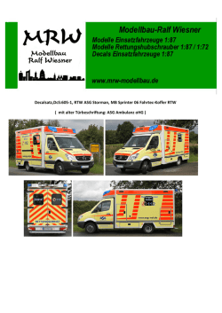 Decalsatz,DcS:605-1, RTW ASG Storman, MB Sprinter 06 Fahrtec
