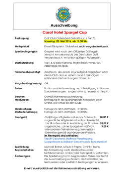Carat Hotel Spargel Cup 2016 - Golf Club Ostseebad Grömitz