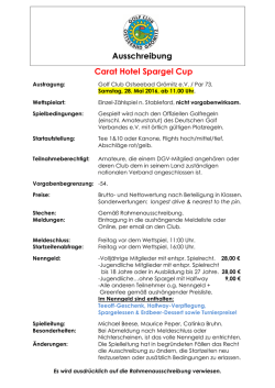 Carat Hotel Spargel Cup 2016 - Golf Club Ostseebad Grömitz