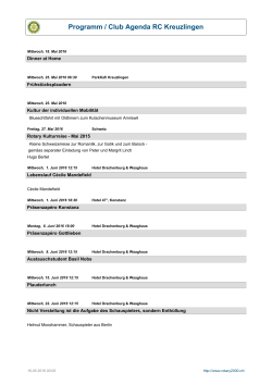 Programm / Club Agenda RC Kreuzlingen 09.05.2016 16:05