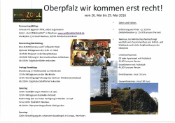 Programm zum Oberpfalzausflug