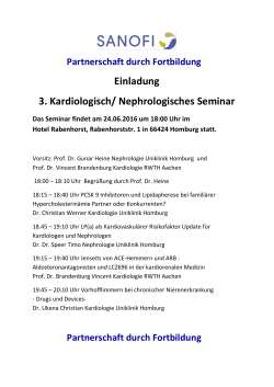 Einladung 3. Kardiologisch/ Nephrologisches Seminar