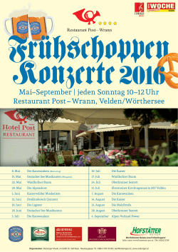 Frühschoppen Konzerte 2016 - Hotel Post